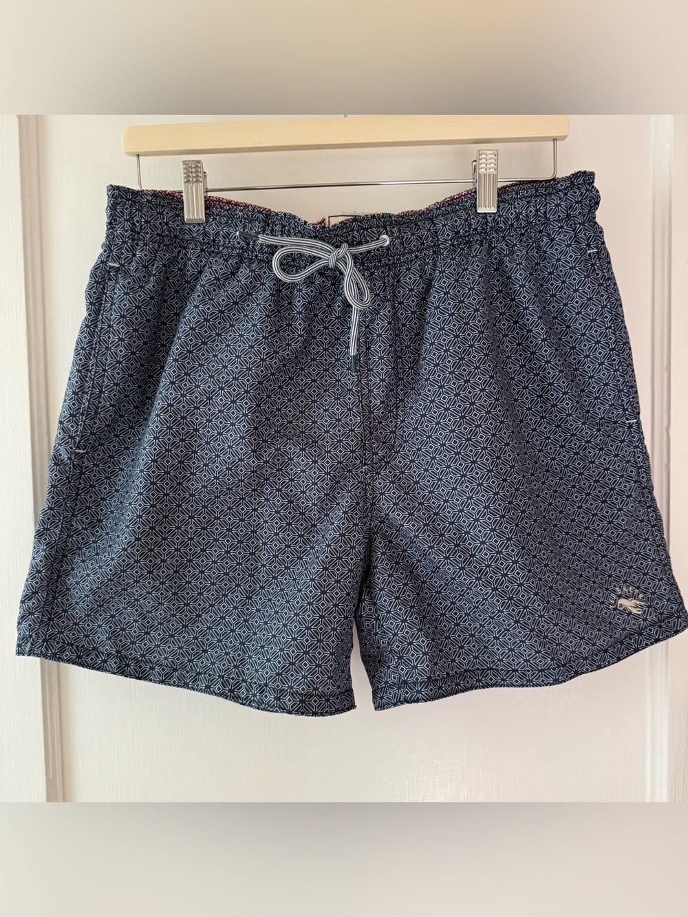 Ted Baker Men's Navy Geometric Swim Trunk lobster size 3 medium